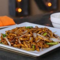 Scallion Dish · Cooked in a flaming wok with broad bean sauce, onions, and scallions
spice: 0/5
served with ...