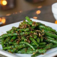 Vegetarian String Beans · Fresh string beans seasoned with in-house flavors. One of our most popular dishes!