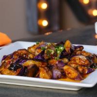 Eggplant With Garlic Sauce · Asian eggplant sauteed in a sweet & sour garlic sauce with wood ear mushrooms - spice: 1/5
S...