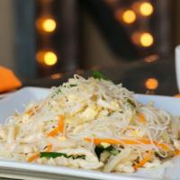 Rice Noodle · Rice noodles sauteed with your choice of chicken, pork, shrimp, beef, or vegetable.
Contains...