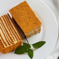 Honey Cake · A slice of honey cake