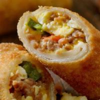 Egg Rolls · Two pieces. beef