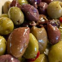 Olive Mix · Mix of Imported Greek Olives with Caper Berries