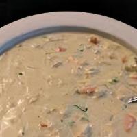 Crab Soup · An old southern maryland recipe which includes homemade stock mixed vegetables a special ble...