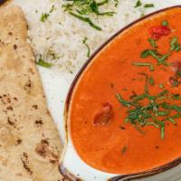 Butter Chicken Masala · Lemongrass marinated grilled chicken butter masala,serve with basmati rice and chapati bread.