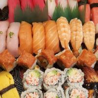 Sushi Lover'S Platter (S) · 26 pcs Nigiri sushi, a California Roll, and a Shrimp Tempura Roll (or Salmon Avocado Roll)Ro...