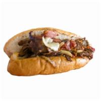 #9 Bacon & Swiss Cheesesteak · #9 comes with your choice of chicken or steak, bacon, swiss cheese, 