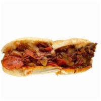 #8 Pepperoni Pizza Cheesesteak · #8 comes with your choice of chicken or steak, pepperoni, provolone cheese, 