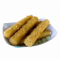 Mozzarella Sticks · Fried mozzarella sticks served with marinara or ranch.