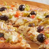 Mediterranean · All-natural chicken, tomatoes, Kalamata olives, artichoke hearts, pepperoncinis, red onions,...