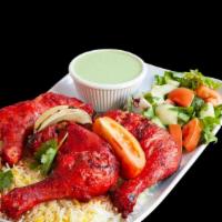 Tandoori Chicken Tikka (Quarter) · Bone-in chicken thighs marinated in our special seasonings, flame-broiled.