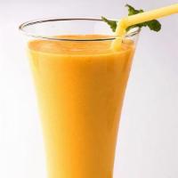 Mango Lassi · Sweet yogurt drink with mango pulp.