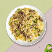 Beef Fad Fried Rice · Stir-fried rice with beef.