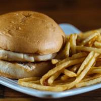 Kid Chicken Sandwich · 4 oz Chicken Breast. Choose with or Without Cheese, and comes plain and dry. Served with you...