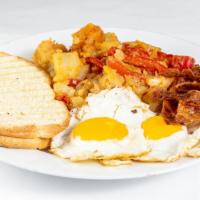 2 Eggs With Cheese Platter · Home fry, eggs, cheese,and toast.