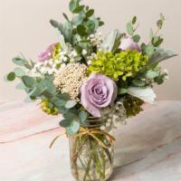 Mixed Floral Arrangement Small · Mixed seasonal floral arrangement in glass vase  (10-12 stems in a 4-5 inch vase)