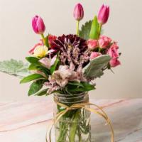 Boho Bouquet Quart--Mother'S Day Edition  · Mixed assortment of fresh seasonal flowers (6-8 stems) in a Mason jar or vase with greenery....