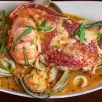 Lobster Fra Diavlo · Whole lobster meat, clams, mussels with spicy marinara and served with your choice of pasta.