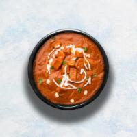 Paneer Makhani · Fresh cottage cheese simmered in a rich creamy tomato, onion and cashew based gravy and topp...
