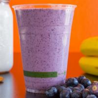 Blueberry Smoothie (16 Oz) · Vegan, gluten free. Blueberries, bananas, dates, and house-made almond milk. Smoothies are m...