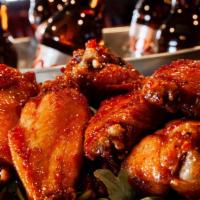 Wings · Sauces: bbq, buffalo, Asian sweet chili, teriyaki, garlic parmesan, dry rub, or sink sauce.