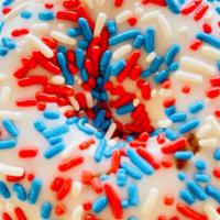 American Flag Sprinkles With White Icing  · 