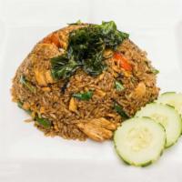 Spicy Basil Fried Rice · I-Thai's favorites. Stir fried jasmine rice, bell peppers, chili, garlic, and Thai basil and...