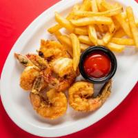 5 Fried Shrimp · With fries.