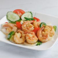 Crispy Salted Shrimp · White onion, jalapeño , butter, salt, black pepper