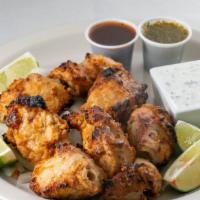 Reshmi Kabab · Tender creamed boneless juicy chicken breast marinated with Indian herbs, cashew paste and s...