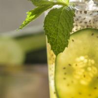 So Mint Cooler · Oolong tea, mint jam, and lemon juice shaken with ice and topped with chia seeds