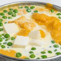 Mutter Paneer · Green peas and homemade cheese.