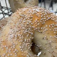 Bagel · Assorted Flavors: Plain, Sesame, Garlic, Onion, Cinnamon Raisin, Pumpernickel, Pumpernickel ...