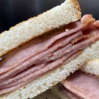 Taylor Ham Sandwich · Taylor ham served on a bagel, roll, white, whole wheat, or rye bread.