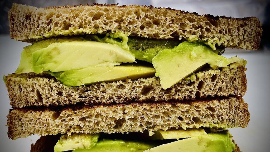 Avocado Toast · Sliced Avocado on top of Toast of your choice, white, wheat or rye.