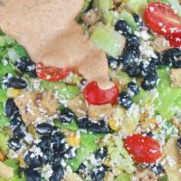 Santa Fe · Romaine | Mixed Greens - Cherry Tomatoes, Avocado, Roasted Corn, Black Beans, Queso Fresco, ...
