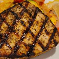 Lemon Pepper Swordfish · Fresh swordfish steak, lemon pepper seasoning, delicately grilled, moist and flavorful.....