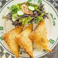 Cheese Borek (3 Pieces) · Three pieces With choice of  soup  or Mediterranean salad