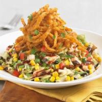 Bbq Chopped Salad · Fresh chopped romaine tossed with our special BBQ ranch dressing, black bean and corn salsa,...