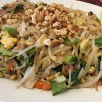 Pad Thai (Tom) Hoac (Ga) · Stir-fried rice noodle with chicken or with shrimp.