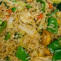 Com Chien Chay · Vegetables and Tofu Egg fried rice.
