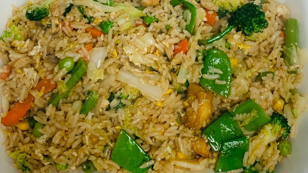 Com Chien Chay · Vegetables and Tofu Egg fried rice.