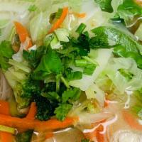 Pho Chay · Variety of vegetables and tofu rice noodle soup with: Beef broth, Chicken broth or Vegetable...