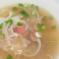 Pho Tai Gan · Combination of half-done beef filet and beef tendon.