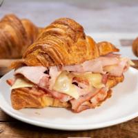 Ham & Swiss Breakfast Croissant. · Croissant, black forest ham, Emmentaler Cheese