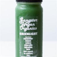 Greenlight (16 Oz) · Cucumber, Celery, Kale, Lemon, Chlorella, and Spirulina.