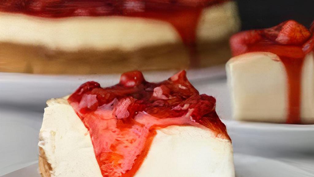 Strawberry Cheesecake · A slice of Strawberry Glazed Cheesecake