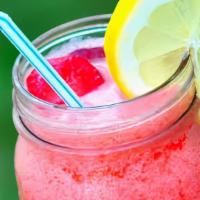 Frozen Lemonade · Made with real fruits! your choice of Strawberry or Mango