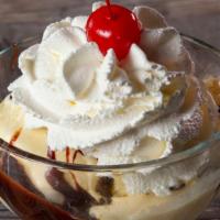 Hot Fudge Sundae · A generous portion of French vanilla ice cream with your choice of chocolate or butterscotch...