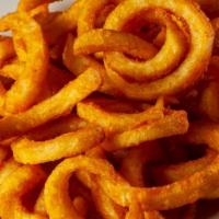 Large Curly Fries · A large portion of our seasoned curly fries